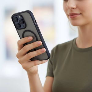 Case for iPhone 17 Pro / 18 Pro (low camera edge) Flexline Mag Cover compatible with MagSafe black