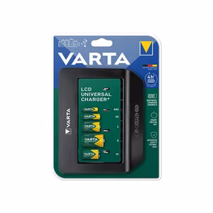 VARTA LCD Universal Charger + 57688 9V, R14, R20 (without batteries)