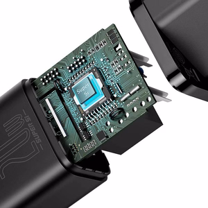 Baseus Super Si 20W USB-C lādētājs + USB-C – Lightning kabelis 1 m, melns