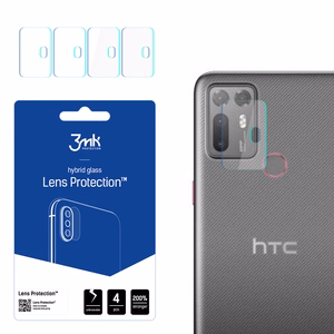 hibrīda stikls 3MK FLEXIBLE GLASS LENS HTC DESIRE 20 PLUS kamerai 4 gab..