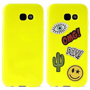 PURO Patch Mania vāciņš ierīcei Samsung Galaxy A3 (2017) ar 5 dekoratīvām uzšuvēm, dzeltens