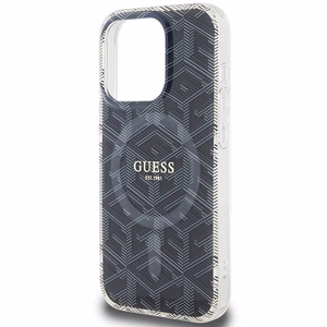Guess IML GCube MagSafe viedtālruņa apvalks iPhone 15 Pro Max - melns
