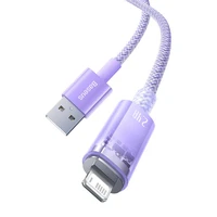 Ātrās uzlādes kabelis Baseus USB-A uz Lightning Explorer Series 1m 2.4A (violets)