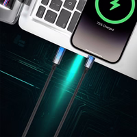 Blavec Kabelis Velox pīts - Typ C na Typ C - PD 240W 5A LED display 1,2 metra Apple CarPlay/Android Auto (CVE-CC5B12) melns