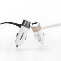 REMAX automašīnas lādētājs RCC-102 - USB - 3,4A ar 2 in 1 kabeli Micro USB, Lightning zelta