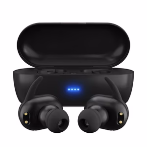 Беспроводные внутриканальные наушники Maxell Mini Duo с зарядным чехлом чёрные