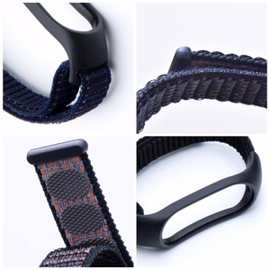 Нейлоновый ремешок для XIAOMI Mi Band 5 / 6 / 7 черный (05)