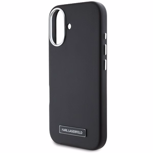 Karl Lagerfeld FW Metal Plate Magnētiskais iPhone 16 Plus viedtālruņa apvalks - melns