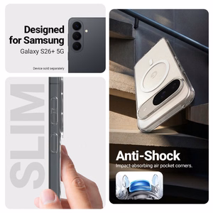 Crong Hybrid Clear Magnetic MagSafe vāciņš ierīcei Samsung Galaxy S26+, caurspīdīgs