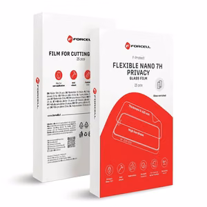 Hibrīda nano stikla plēve griešanas iekārtai Forcell F-Protect Flexible NANO 7H PRIVACY 196 x 125 mm 25 gab.