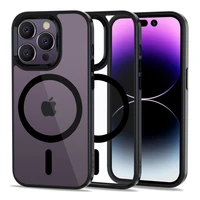 Tech-Protect MagMat MagSafe iPhone 14 Pro Max viedtālruņa apvalks - caurspīdīgs melns