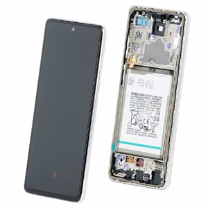 LCD ekrāns Samsung A725/A726 A72 4G/5G 2021 ar skārienjutīgo ekrānu, rāmi un bateriju balts oriģināls (service pack)