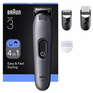 Braun All-in-One Series 3 AIO3500 – 4-in-1 cordless grooming kit, 14 length settings, black