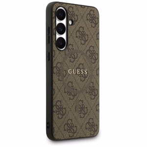Guess 4G Ring Classic Logo Magnētiskais viedtālruņa apvalks Samsung Galaxy S25 FE - brūna