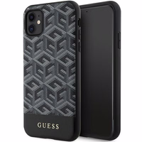 Guess GUHMN61HGCFSEK iPhone 11 / Xr 6.1" melns/melns hardcase GCube Stripes MagSafe
