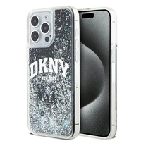 DKNY šķidrā spīduma lielā logotipa viedtālruņa apvalks iPhone 14 Pro Max - melns