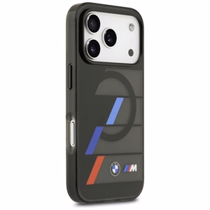 BMW M IML Metal Buttons Tricolor Lines MagSafe Чехол для iPhone 17 Pro - чёрный