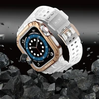 Protect siksniņa Apple Watch 38/40/41mm bruņots apvalks siksniņa - caurspīdīgs, rozā zelts