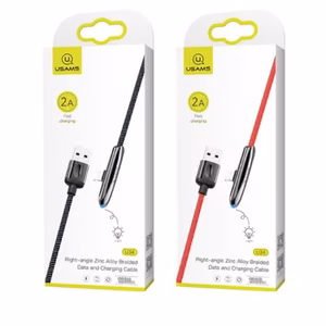 USB Cable USAMS "SJ362 - U34" Red "Lightning" 120cm (90' Corner / LED Indicator)