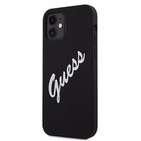 Guess GUHCP12SLSVSBW iPhone 12 mini 5.4" melns un balts cietais apvalks Silikona Vintage