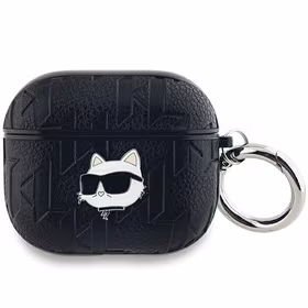 Karl Lagerfeld Monogram Choupette Head viedtālruņa apvalks AirPods 3 - melns
