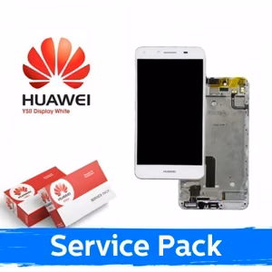 LCD displejs saderīgs ar Huawei Y5-II balts ar rāmi (Service Pack)