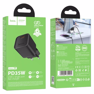 Lādētājs Hoco N66 35W GaN USB-C melns