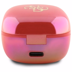 Guess Bluetooth austiņas GUTWSJ144ESF TWS + dokstacija fuksijas/fuksijas varavīksnes 4G drukāts logotips