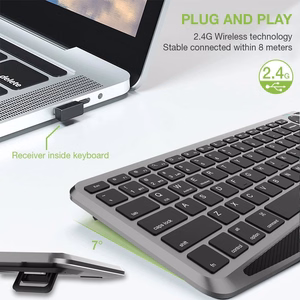Techly ICTB9801TB tastatūra RF bezvadu + Bluetooth QWERTY US English melna