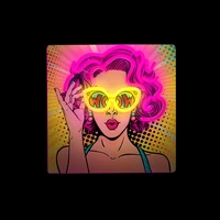 Neon ART LED POWER WOMAN yellow-purple FLA02 Forever Light