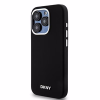 DKNY DKHMP15LSMCHLK iPhone 15 Pro 6.1"melns maciņš Liquid Silicone Small Metal Logo MagSafe
