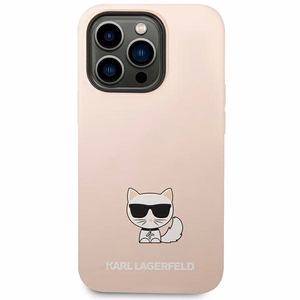 Karl Lagerfeld KLHCP14LSLCTPI iPhone 14 Pro 6.1 "cietais apvalks gaiši rozā/gaiši rozā Silikona Choupette Ķermenis