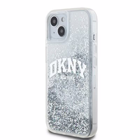 DKNY šķidrā spīduma lielā logotipa viedtālruņa apvalks iPhone 15 / 14 / 13 - balts