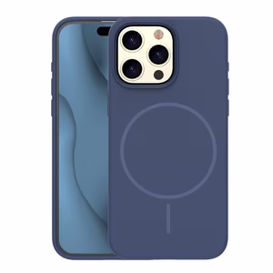 Silikona Thin Mag maciņš for iPhone 15 Pro Max 6,7" tumši zils