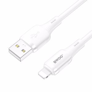 BWOO X329L silikona kabelis USB – Lightning 3A 1m balts