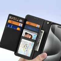 Dux Ducis Lawa ādas viedtālruņa apvalks iPhone 15 Pro Max - melns