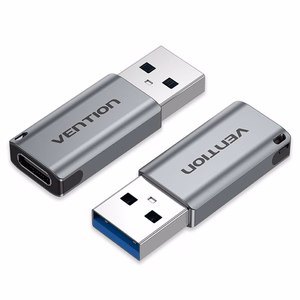 Vention USB 3.0 tēviņš uz USB-C mātīte adapteris, pelēks, alumīnija sakausējums