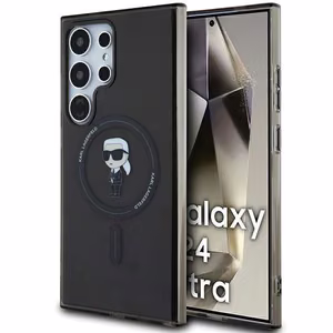 Karl Lagerfeld IML Ikonik magnētiskais viedtālruņa apvalks Samsung Galaxy S24 Ultra - melns