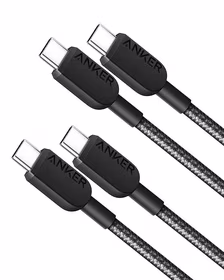Anker ātrās uzlādes kabelis Anker310 60W 3A USB-C uz USB-C kabelis 90cm (2 gab.)