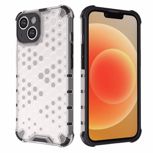 Šūnveida raksta viedtālruņa apvalks iPhone 14 bruņots hibrīda caurspīdīgs
