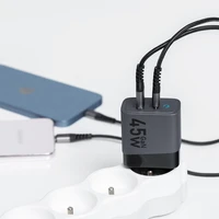 FORCELL F-ENERGY GaN VT-39 pelēks ceļojuma lādētājs Type C + USB A PD QC4.0 4A 45W ar PD