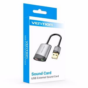 Ārējā USB skaņas karte Vention CDKHB, TRS 3.5mm, 0.15m (pelēka)