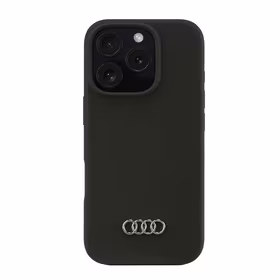 Audi Silikona viedtālruņa apvalks iPhone 16 Pro 6.3" melns/melns cietais apvalks AU-LSRIP16P-Q3/D1-BK