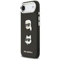 KARL LAGERFELD viedtālruņa apvalks IPHONE 17 Air, ar magnētisko MagSafe, (KLHCP17MPSFDHPOK, FW Grained PU W/ K&C Heads Pins & Logo) melns
