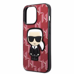 Karl Lagerfeld KLHCP13XPMNIKPI Viedtālruņa apvalks iPhone 13 Pro Max 6.7" - sarkans (m) Monogram Ikonik Patch