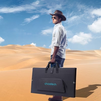 Choetech SC010 saules tūrisma lādētājs, salokāms, 160W - melns