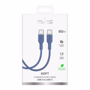 Puro ICON USB-C - USB-C kabelis 1.5m - zils