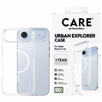 CARE by PanzerGlass Flagship Urban Explorer viedtālruņa apvalks ar baltu magnētisko MagSafe, paredzēts iPhone Air – caurspīdīgs