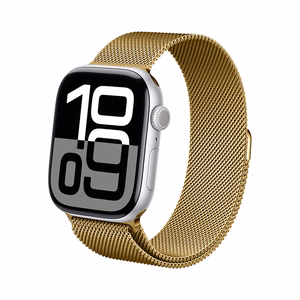 Crong Milano Steel nerūsējošā tērauda siksniņa Apple Watch 44 / 45 / 46 / 49 mm, zelta krāsā