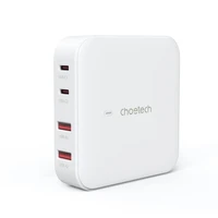 Choetech PD8008 100W GaN ātrās uzlādes lādētājs 2x USB-A / 2x USB-C - balts